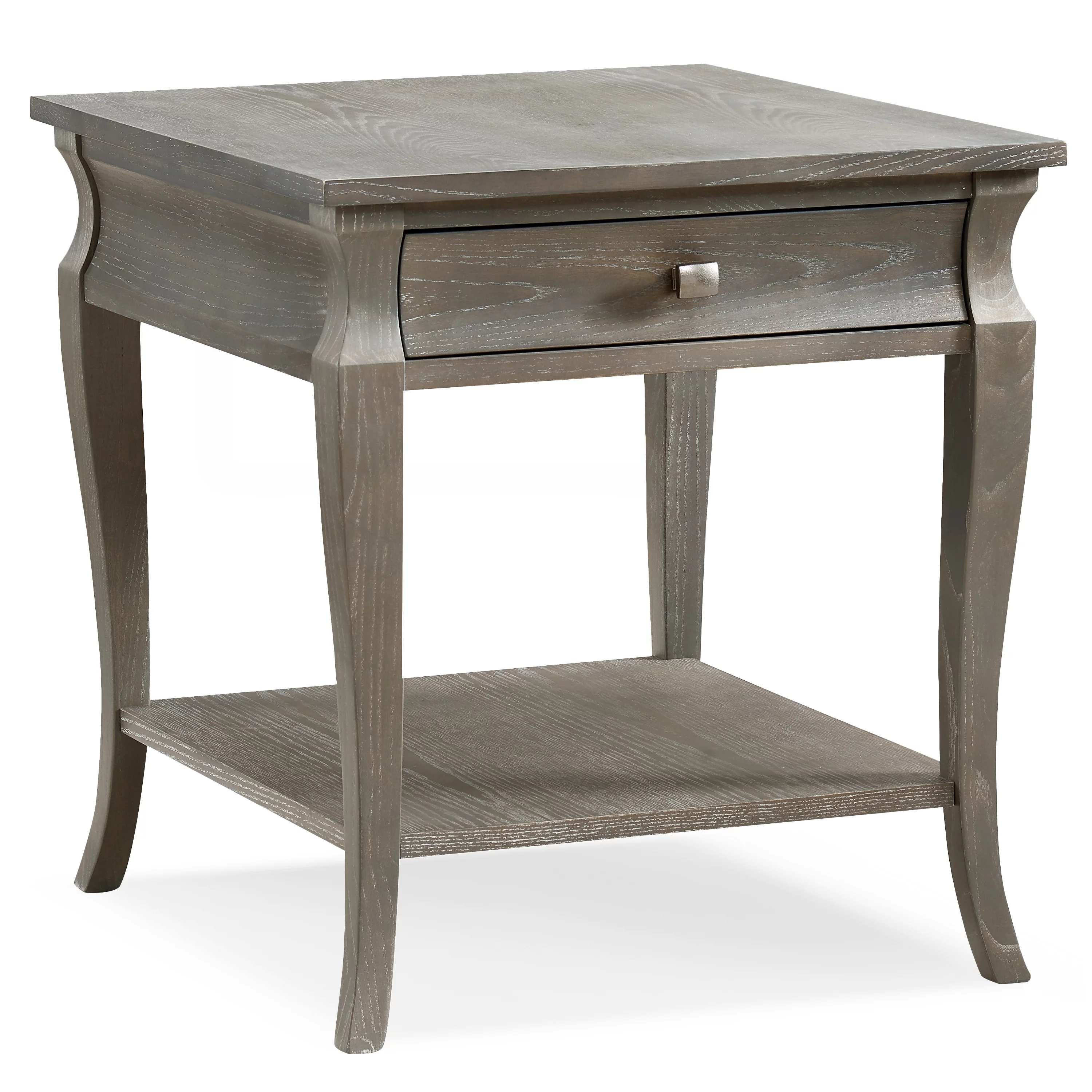 Leick Home 11607-GW Luna One Drawer Side Table and Shelf, Gray Wash