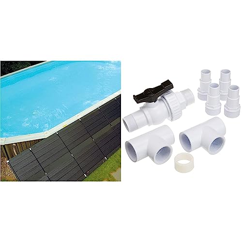 SunHeater Pool Heating System Two 2’ x 20’ Panels – Solar Heater for Inground and Aboveground Made of Durable Polypropylene, Raises Temperature, 6-10°F, S240U Black