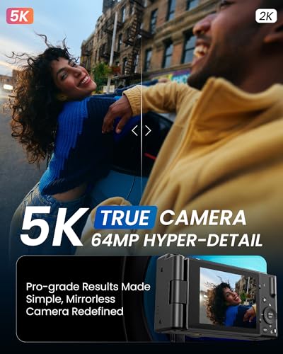 True 5K Digital Camera for Photography, Autofocus 64MP with 18X Digital Zoom 3