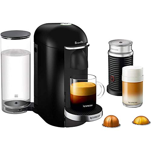 Nespresso Vertuo Plus Coffee and Espresso Maker by Breville, Ink Black with Aeroccino Milk Frother