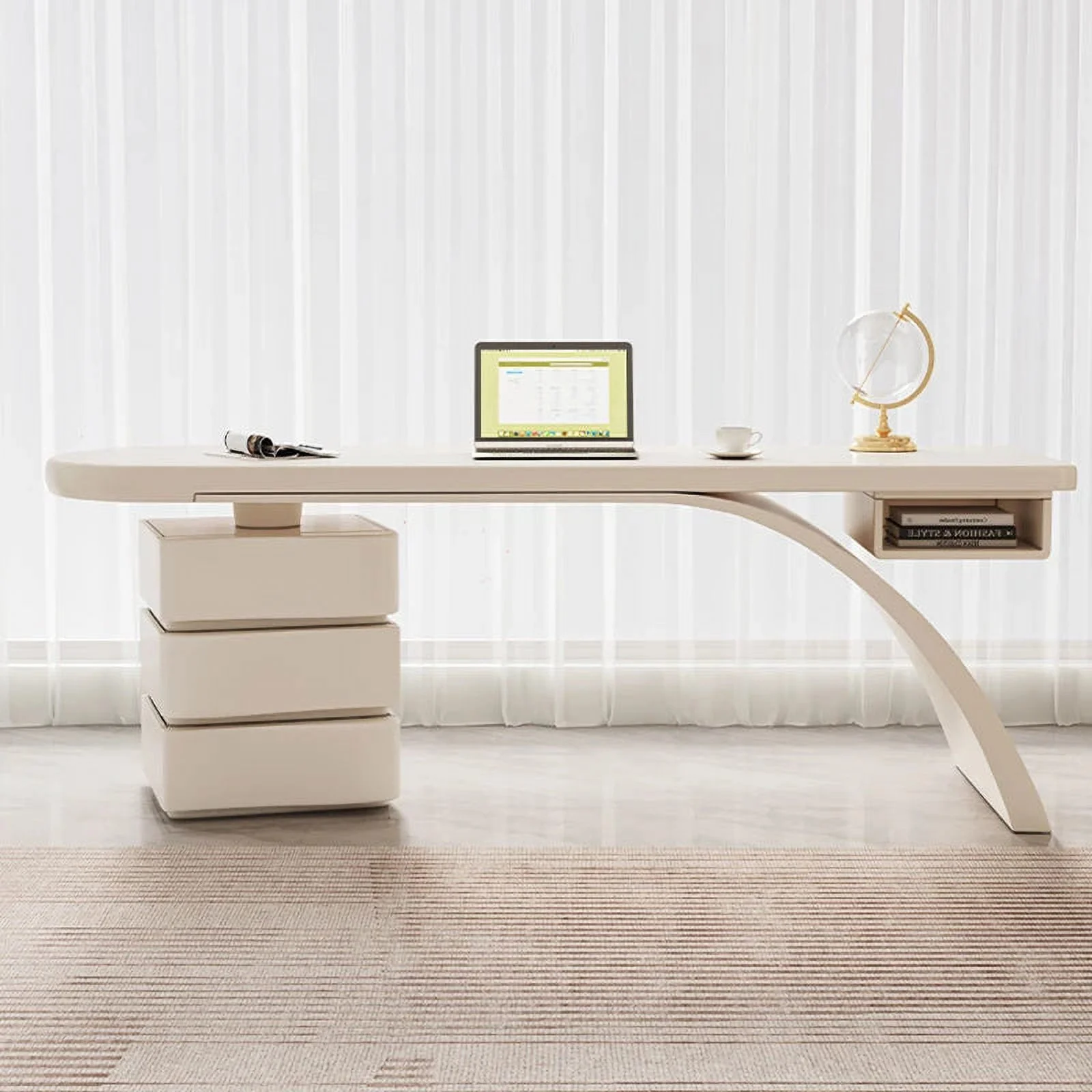 French Cream Style Desk Home Designers Light Luxury Modern Furniture Simple Writing Women Solid Wood Internet Famous Office Desk