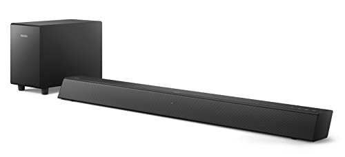 PHILIPS B5109 SoundBar for TV, 2.0 Channel Sound, DTS Virtual:X, Dolby Digital Plus,BT LE Audio, EQ Effects,Night Mode, Easy Setup, EasyLINK, Roku TV Ready, Remote/APP Control, Darkgrey