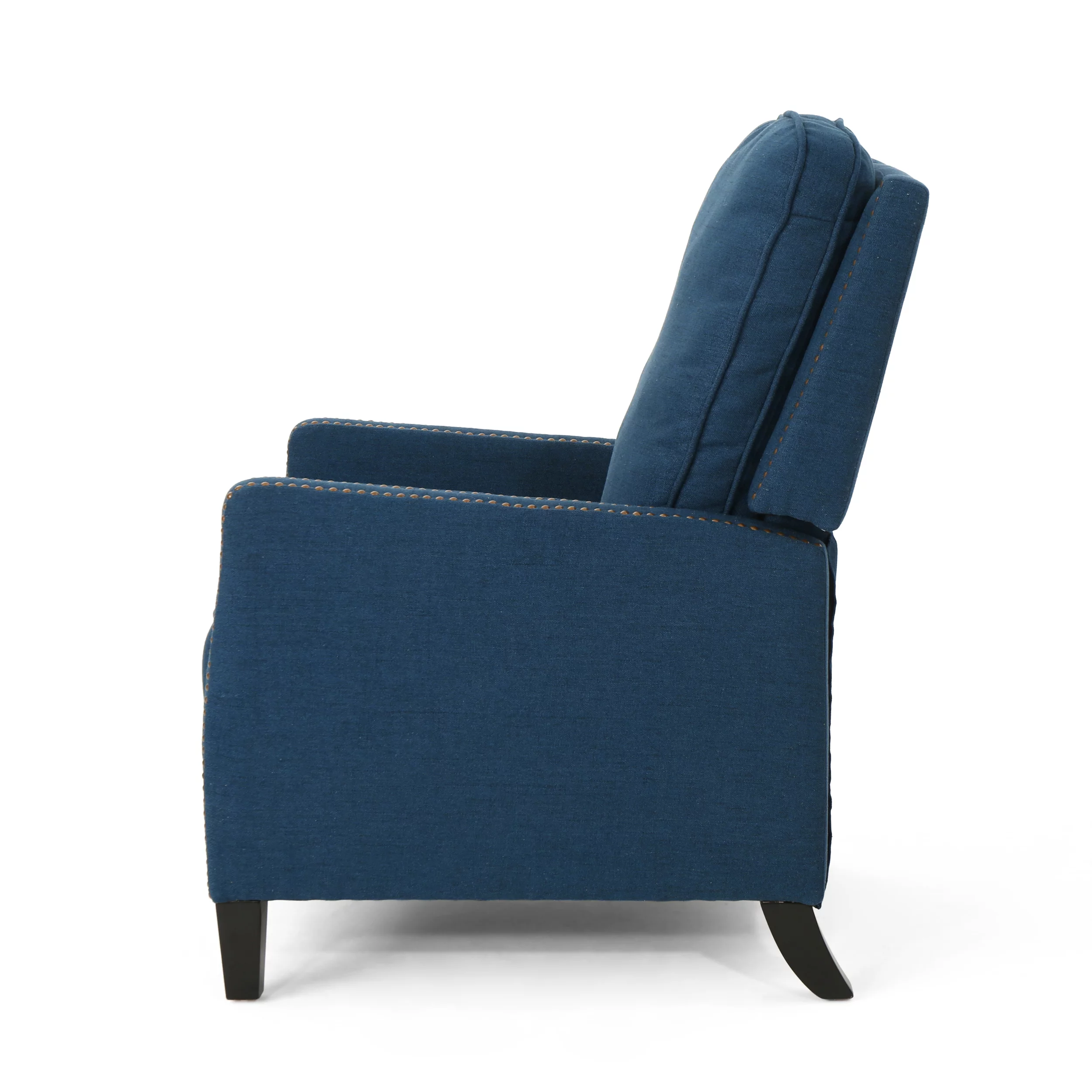 Noble House Celia Traditional Fabric Recliner, Navy Blue