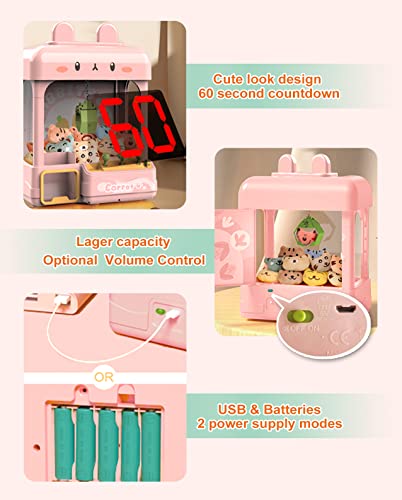 Large Claw Machine for Kids Adults with Prizes, Adjustable Sound & Light, Candy Crane Vending Machine for Girls, Mini Electronic Arcade Game Dispenser Toys for Party Birthday Gifts - Bunny