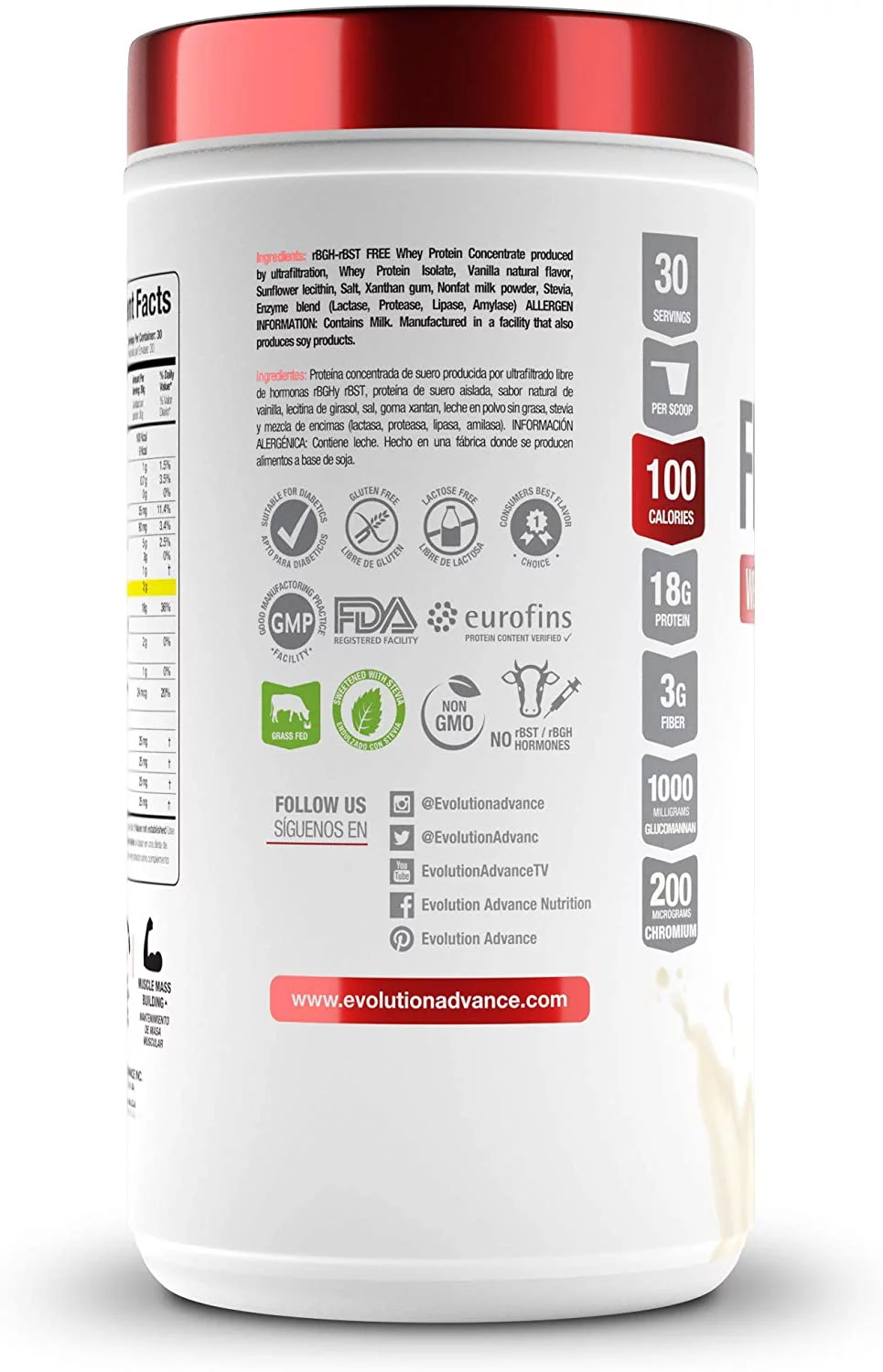 Evolution Advance Nutrition Whey Protein Powder, 2 Pounds (Vanilla)