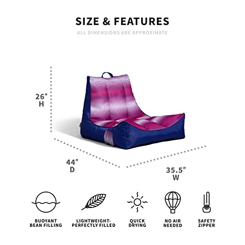 Big Joe Captain's Float No Inflation Needed Pool Lounger, Double Sided Mesh, Quick Draining Fabric