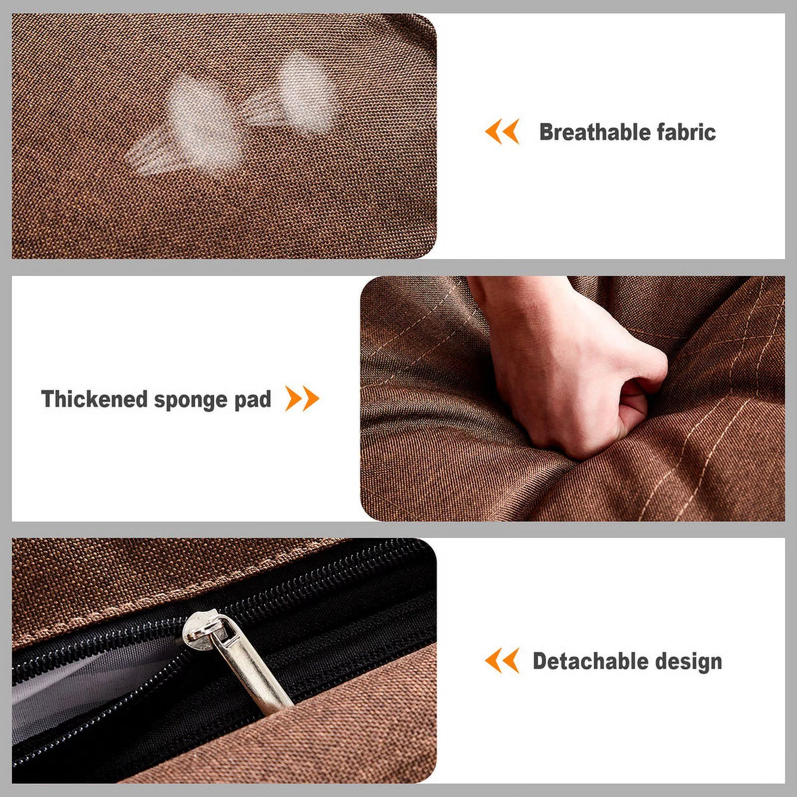 Clipop Living Room Accent Chair with Ottoman,Adult Linen Armchair 5 Angles Adjustable Back,Brown