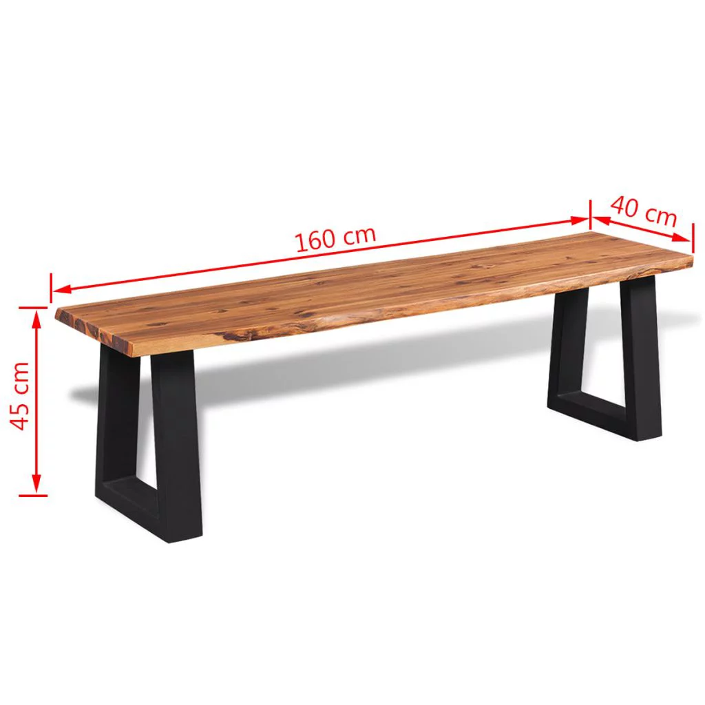 Carevas Bench Solid Acacia Wood 63