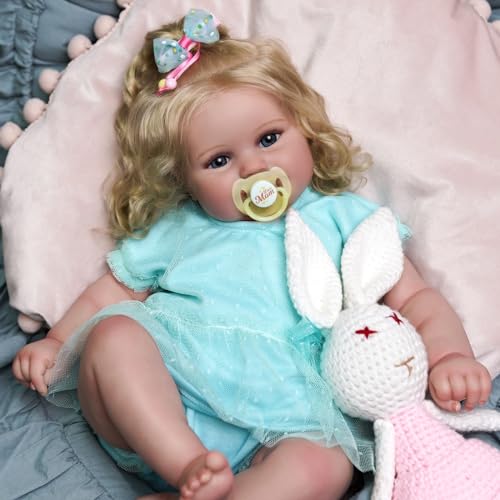 JIZHI Lifelike Reborn Baby Dolls - 20Inch-Real Baby Feeling Realistic-Newborn Baby Doll Adorable Smiling Real Life Baby Dolls with Gift Box for Kids Age 3