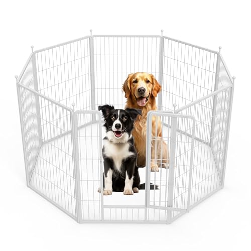 40 Inch 8 Panels Dog Playpen, Heavy Duty Metal Pet Fence for Indoor Outdoor, Camping, Yard, RV, Garden Fence, Privacy Yard, Black