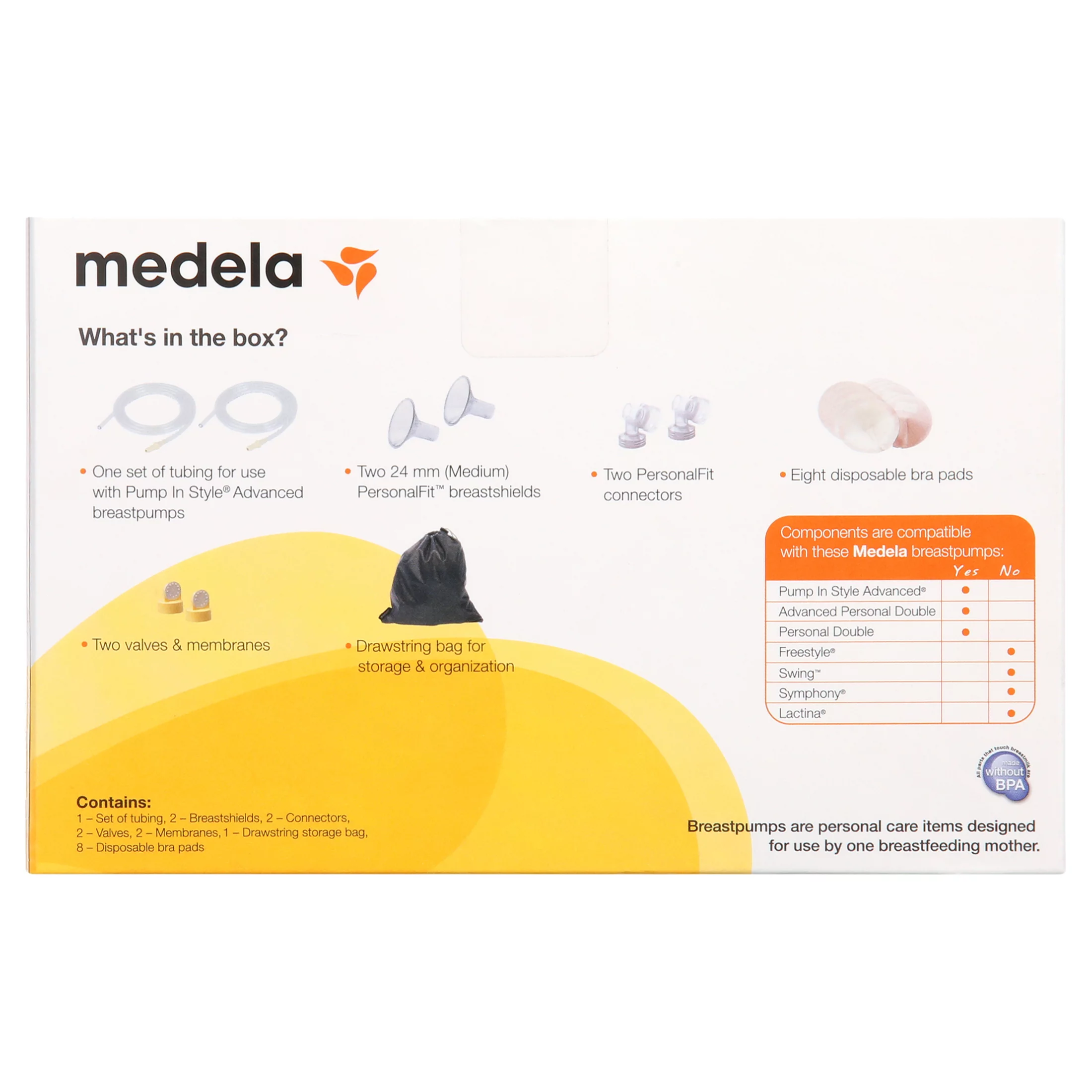 Medela Pump in Style Advance Breast Pump Accessory Kit, Double Electric, Replacement Parts, 87250, 18 Piece Set