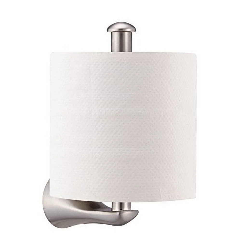 Designers Impressions 48598 Satin Nickel Vertical Toilet / Tissue Paper Holder