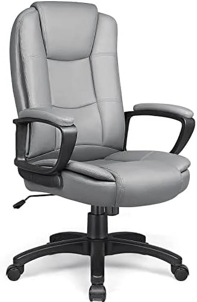 CCBIUOMBO Office Desk Chair  Big and Tall Managerial Executive Chair  High Back Computer Chair  Ergonomic Adjustable Height PU Leather Chairs with Cushions Armrest for Long Time Sitting (