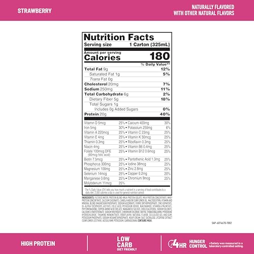 SlimFast Protein Shake, Chocolate- 20g Protein, Meal Replacement Shake Ready to Drink, High Protein with Low Carb and Low Sugar, 24 Vitamins and Minerals, 12 Count (Pack of 1) (Packaging May Vary)