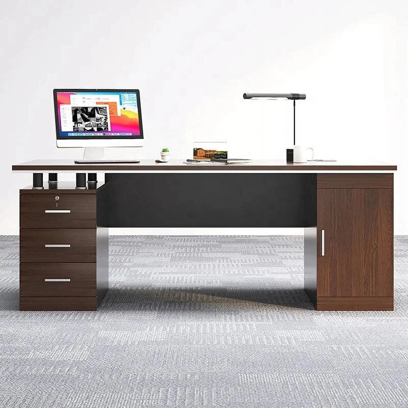Home Office Computer Writing Desk PC Table With Drawers Study Desk