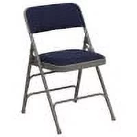 Flash Furniture 2 Pack HERCULES Series Curved Triple Braced & Double Hinged Navy Fabric Metal Folding Chair