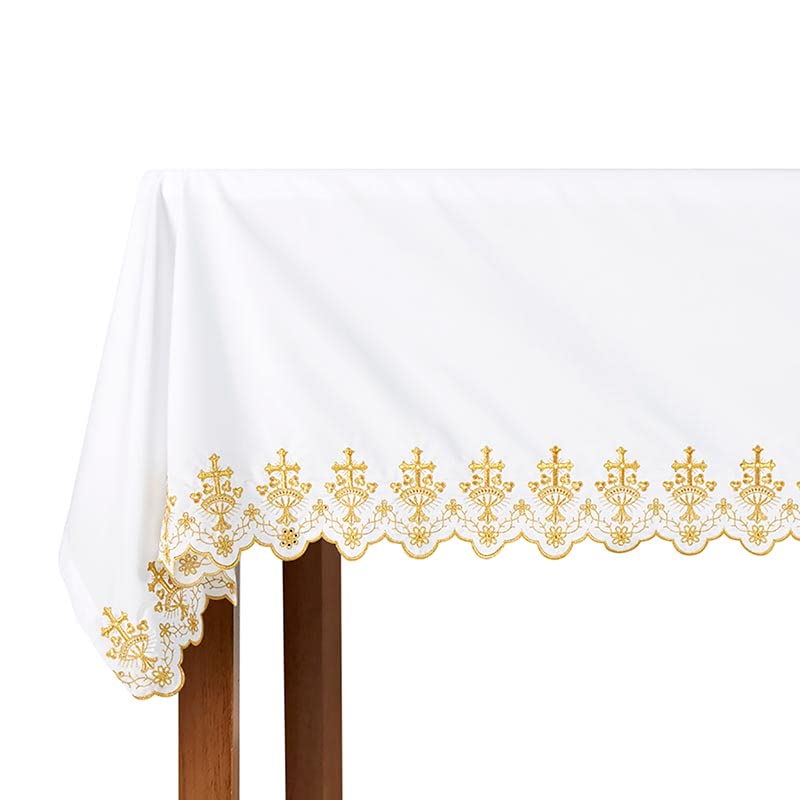 Church Christian Brand Ornate Cross Altar Frontal (Gold)