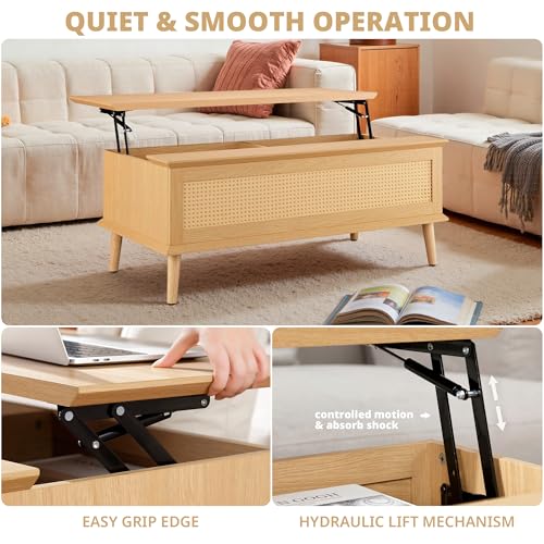 INK+IVY Teagan Lift-Top Rattan Coffee Table