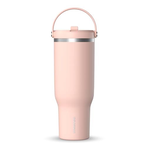 Hydrapeak Nomad 24 oz Tumbler with Handle and Straw Lid, Leakproof, Double Insulated, 24oz Cup Stainless Steel (Blush)