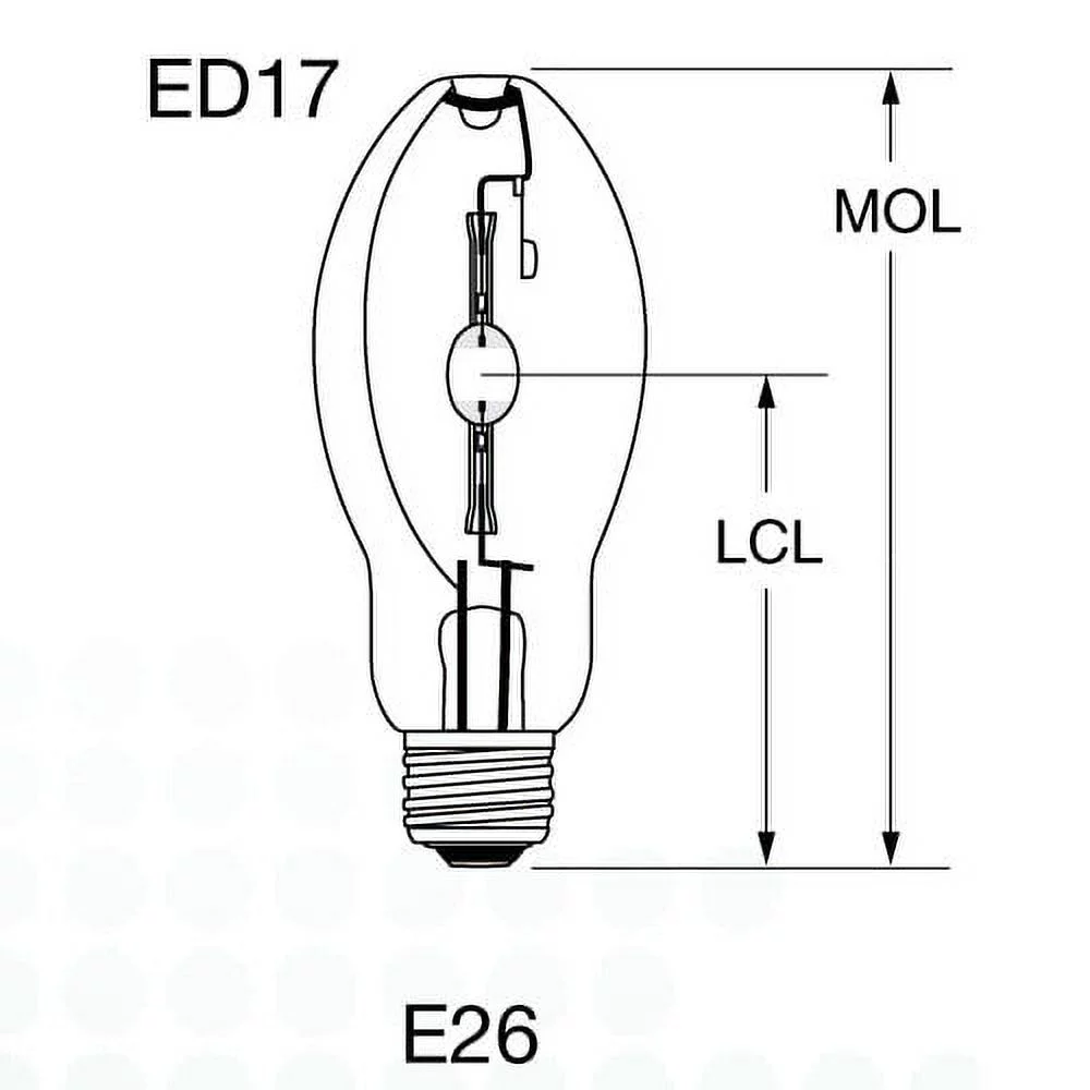 GE Lighting 45683 ED17 Metal Halide Lamp 150 Watt E26 Medium Base 12500 Lumens 70 CRI 3500K Multi-Vapor PulseArc