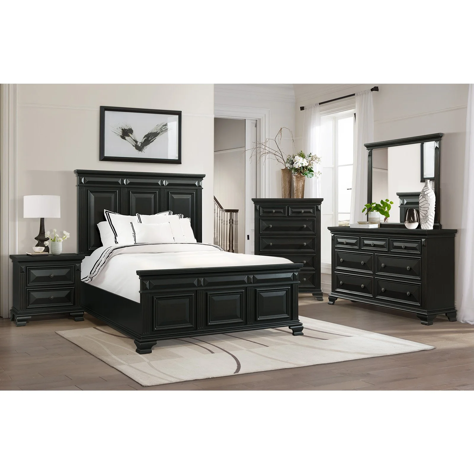 Picket House Furnishings Trent King Panel Bed in White
