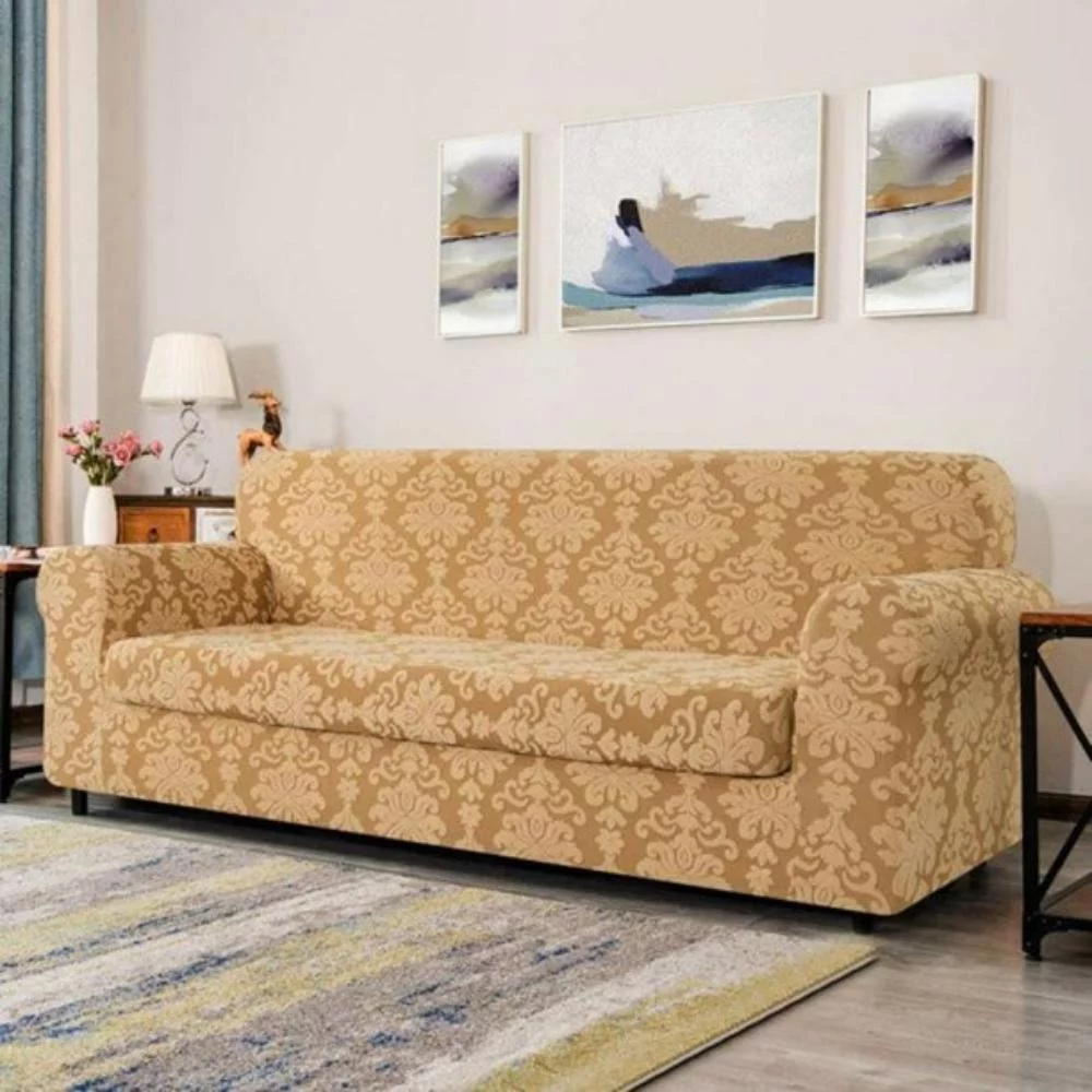 CHUN YI 2-Piece Sofa Cover with Cushion Cover Jacquard Slipcover (Loveseat, Dark Khaki)