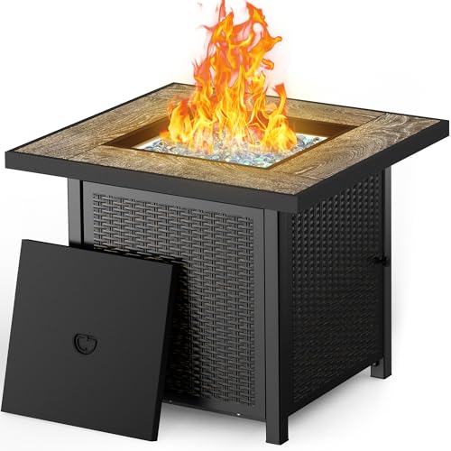 BALI OUTDOORS 50000 BTU Propane Fire Pit for Outdoor, 30 in Fire Pit Table Outdoor, Square Firepits for Outside Backyard, Patio