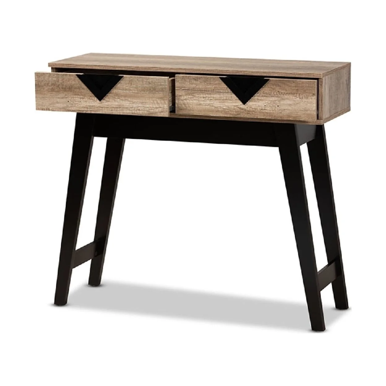 Baxton Studio Wales Modern and Contemporary Light Brown Finished Wood 2-Drawer Console Table