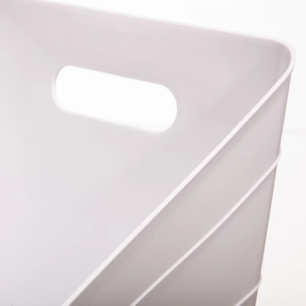 Mainstays Flexible Plastic Closet Bin, White, 4 pack