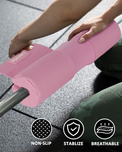 Barbell Squat Pad Set- Nylon Padding AntiSlip- Thick Foam Barbell Pad for Squats Cushion,Lunges&Bar Padding for Hip Thrusts -Standard Olympic Weight Bar Pad (Wrist Straps Weightlifting-Ankle Straps)