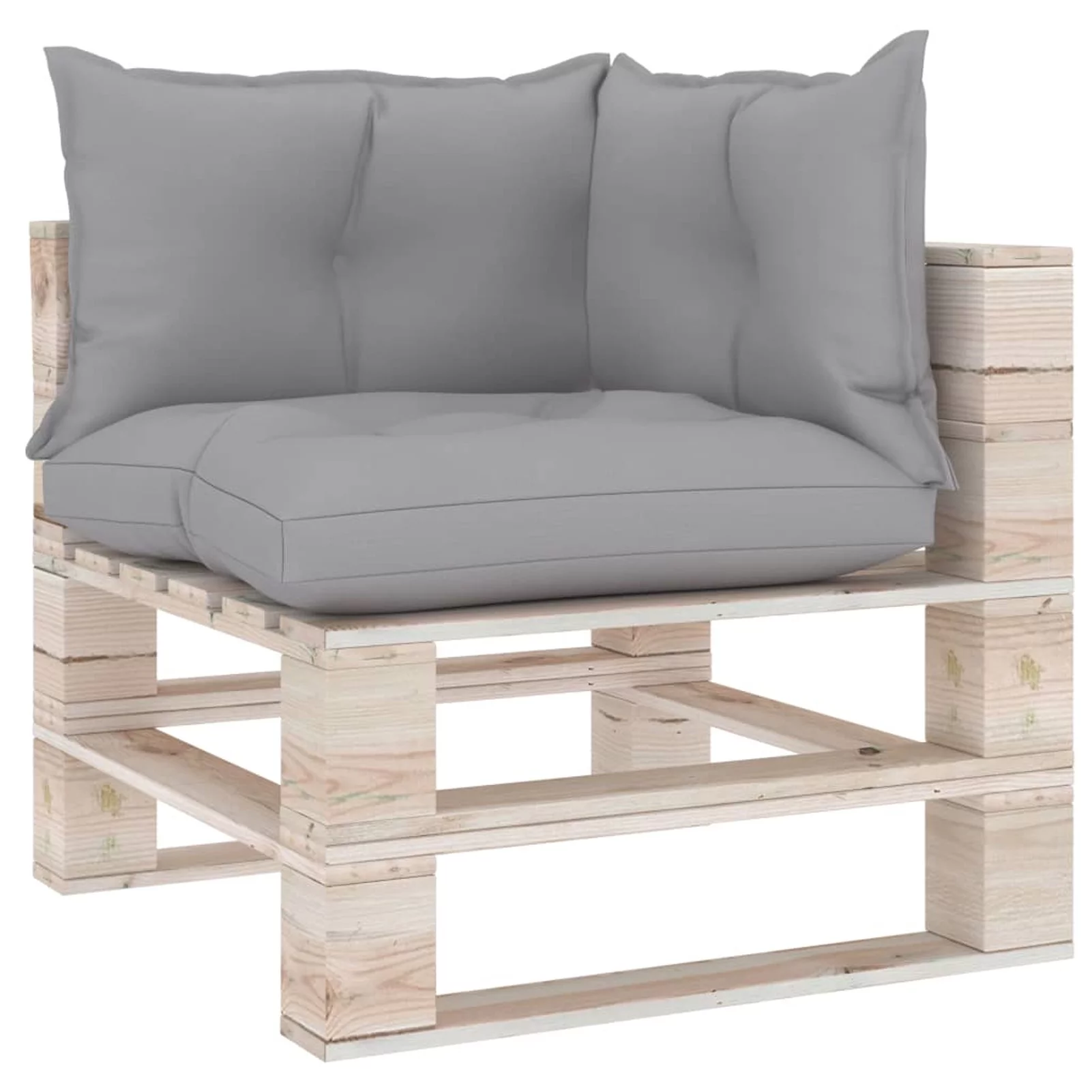 Walmeck Pallet Cushions 3 pcs Gray Fabric