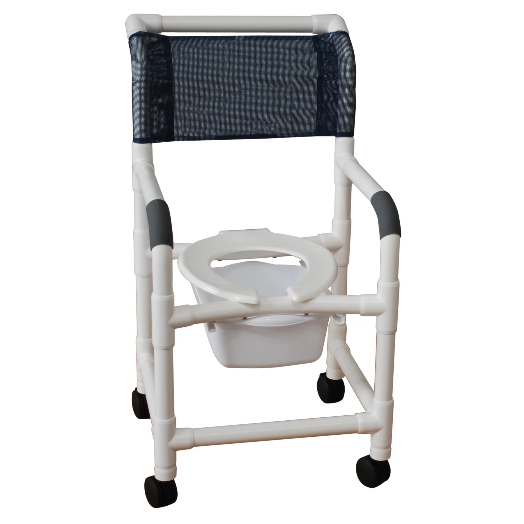 MJM International 118-3TW-SQ-PAIL Shower Chair with 10 qt Slide Out Commode Pail