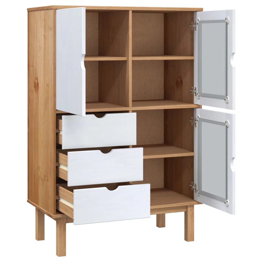 Aibecy Highboard OTTA Brown and White 33.5