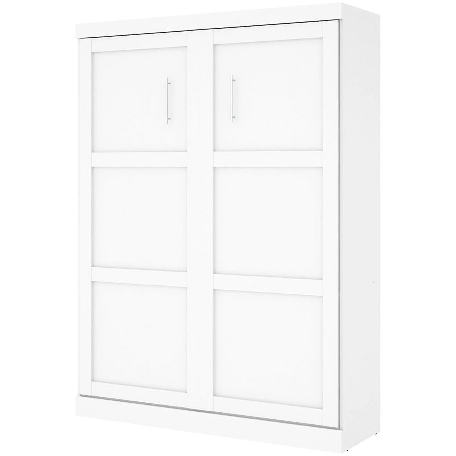 Atlin Designs 4 Piece Queen Wall Bed Set in White and Gray