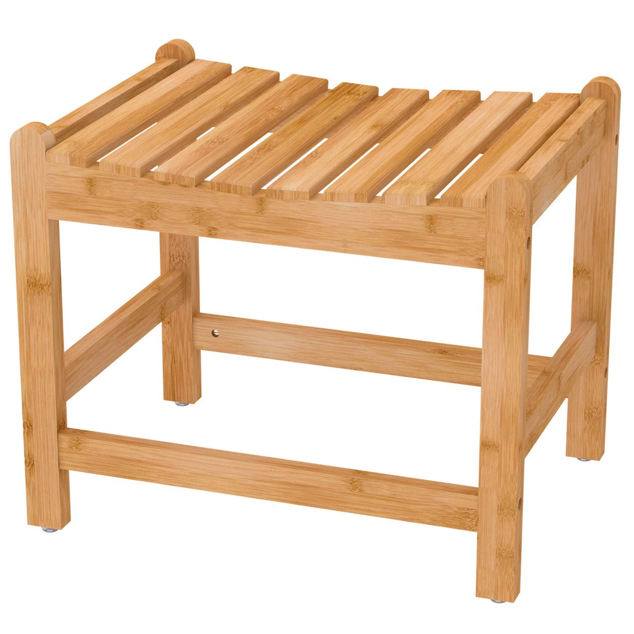 Bambloom Bamboo Shower Bench,Waterproof Anti-Slip Shower Stool in Bathroom & Inside Shower