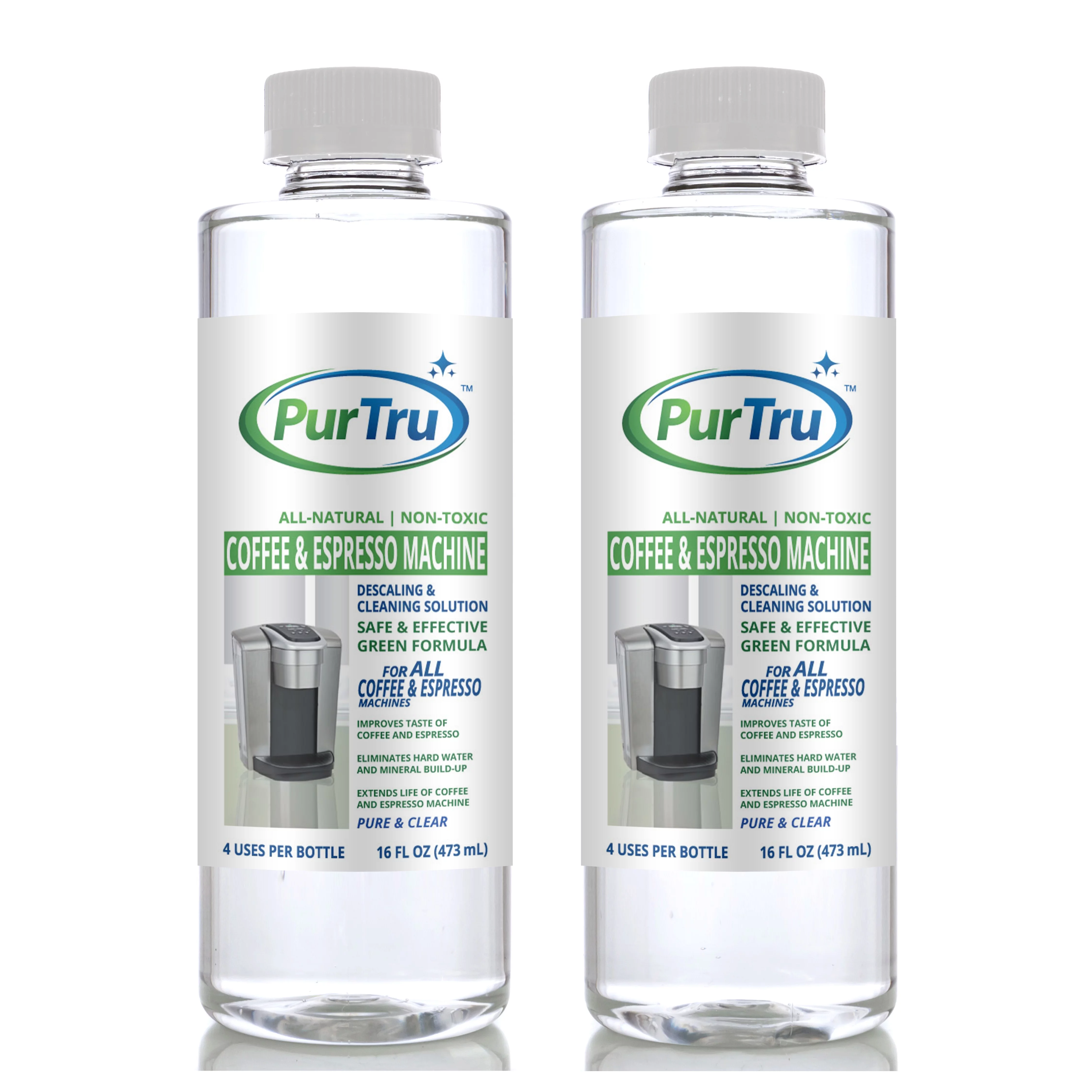 Coffee & Espresso Machine Descaling and Cleaning Solution (2-Pack)