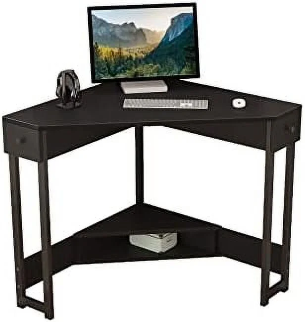 YZboomLife Corner Desk 31.5 Inch Triangle Computer Desk  Workstation with Drawer for Small Space  Small Corner Desk Space Saving with   for Home Office Bedroom