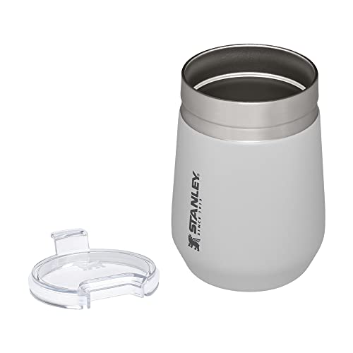 Stanley GO Everyday Wine Tumbler 10 oz | Press Fit Drink Through Lid | Beverage, Coffee, and Cocktail Cup | Insulated Stainless Steel Wine Glass | BPA-Free | Ash