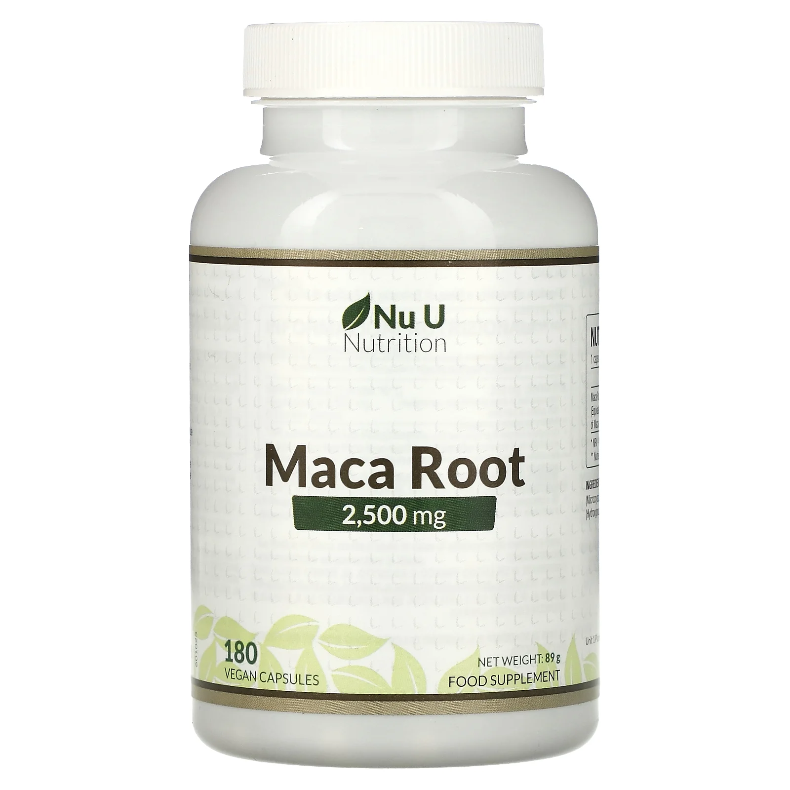Nu U Nutrition Maca Root, 2,500 mg, 180 Vegan Capsules