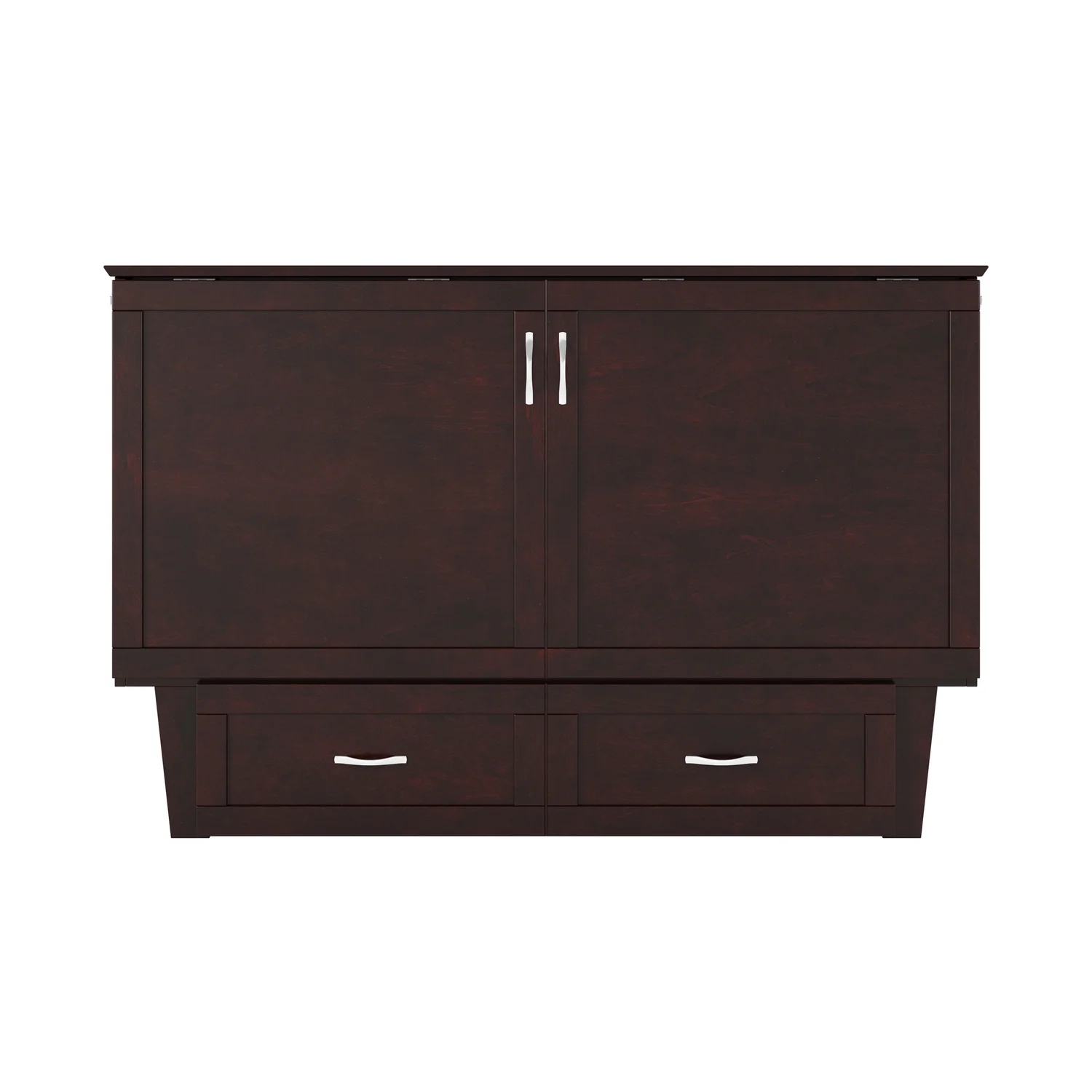 AFI Chelsea Queen Solid Wood Murphy Bed Chest with Mattress in Espresso