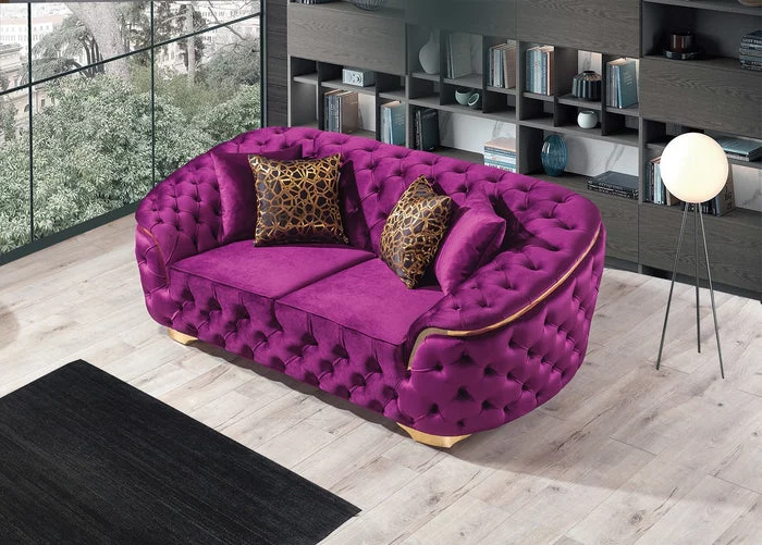 Lupino Purple Velvet Sofa & Loveseat