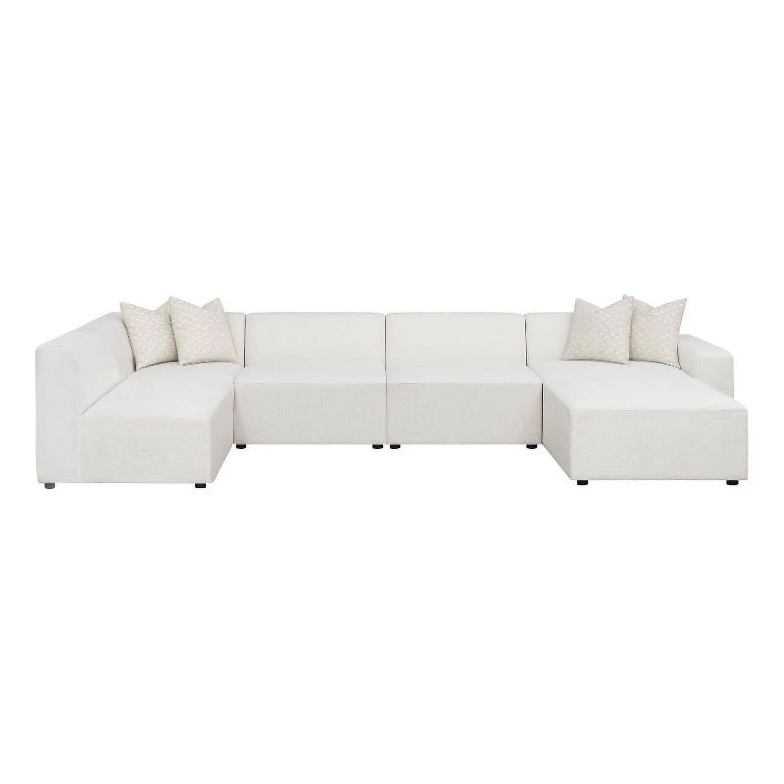Pemberly Row 6-piece Fabric Upholstered Modular Sectional Pearl