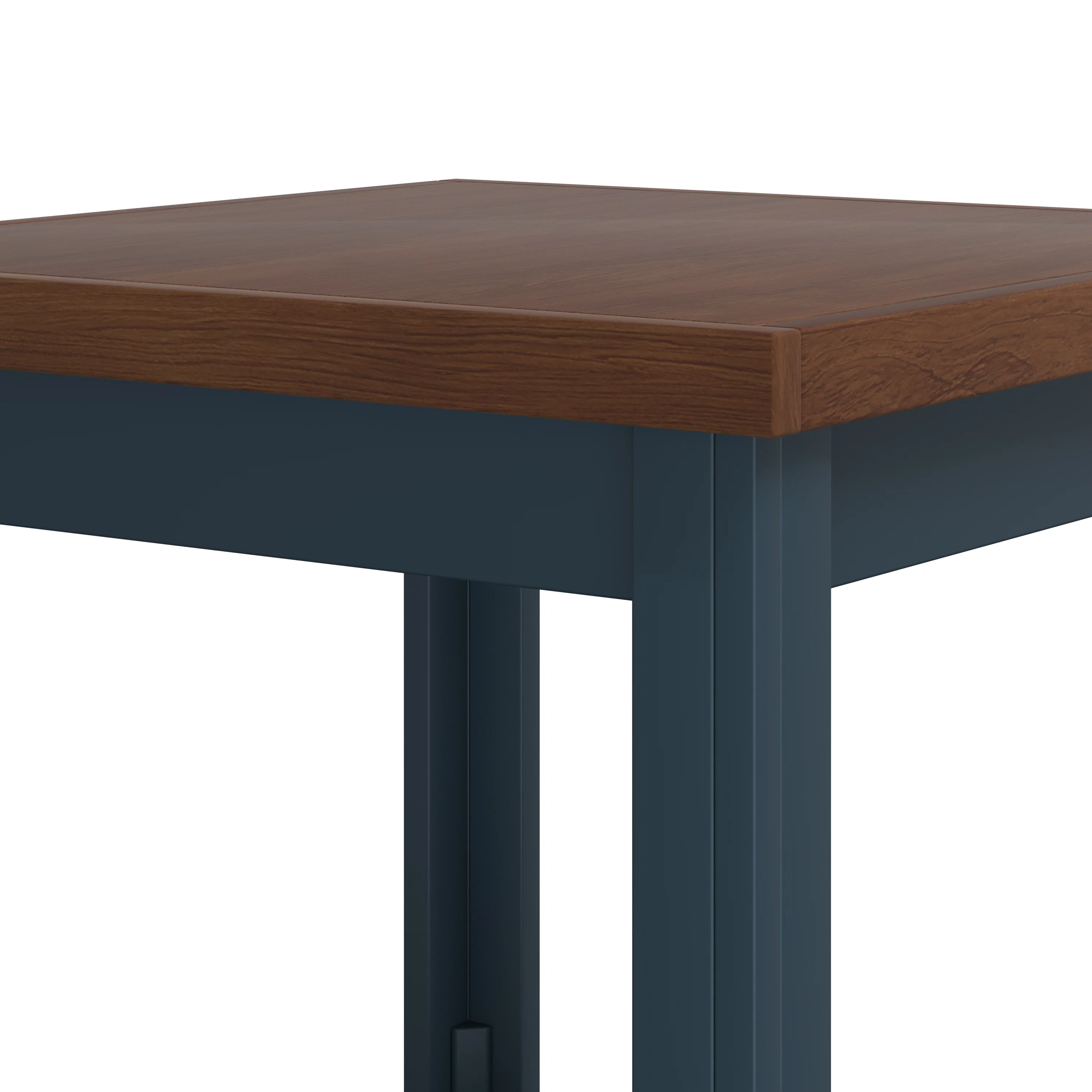 Bridgevine Home Nantucket 24 inch Side Table, No Assembly Required, Blue Denim and Whiskey Finish