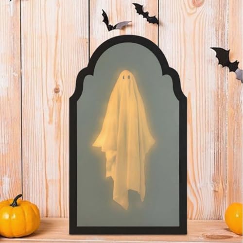 2025 Halloween Holographic Ghost Mirror - Floating Phantom Illusion Effect for Creepy Haunted House Atmosphere, Suitable for Living Room/Bedroom/Haunted House Decor (1, Wavy)