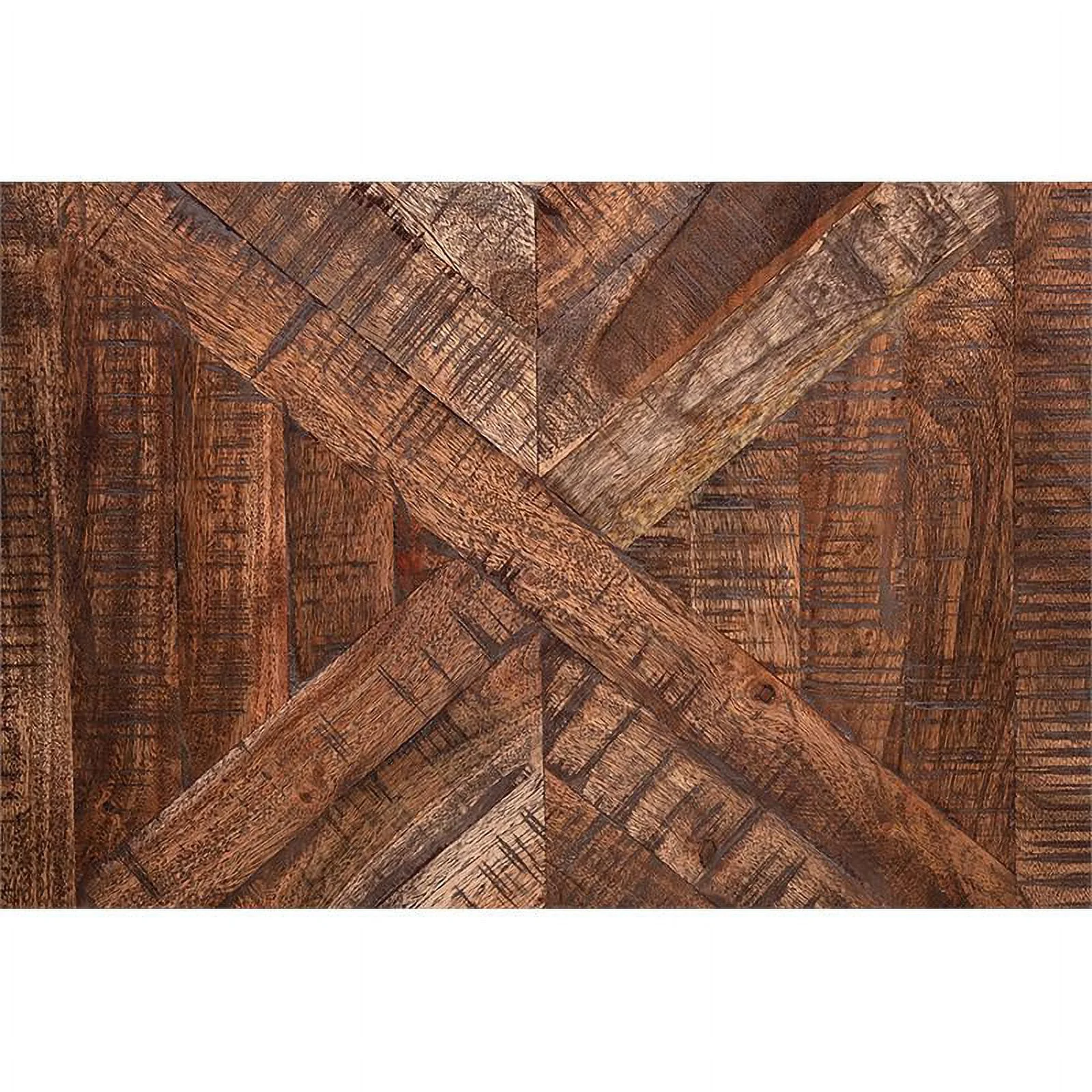 Home Square Unique Rustic Solid Acacia Wood End Table in Brown - Set of 2