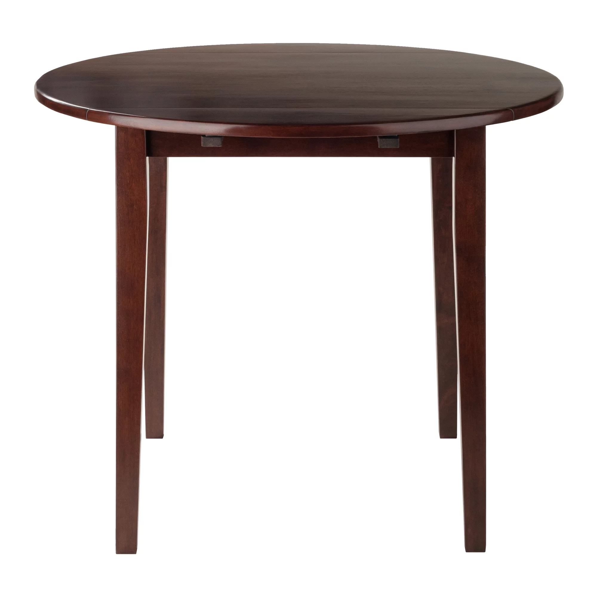 Winsome Wood Clayton Round Drop Leaf Dining Table, Walnut Finish