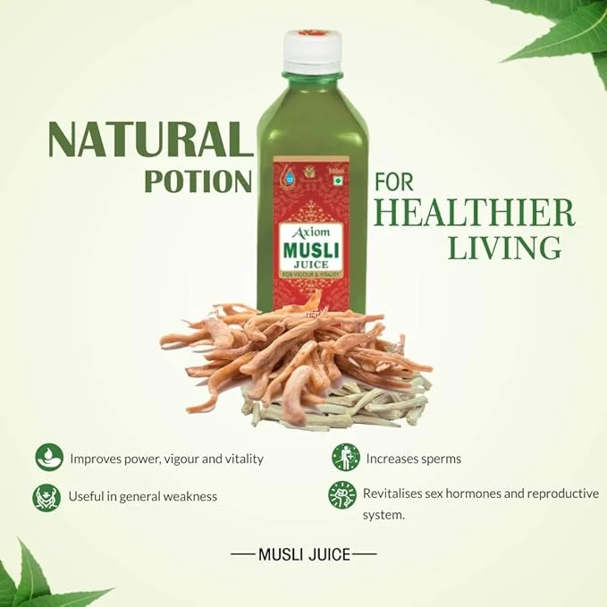 Musli Juice 500ml | Improves Power And Vitality | Useful In General Weakness | Health Tonic | Natural Herbal Product with WHO GLP, GMP, ISO Certification |