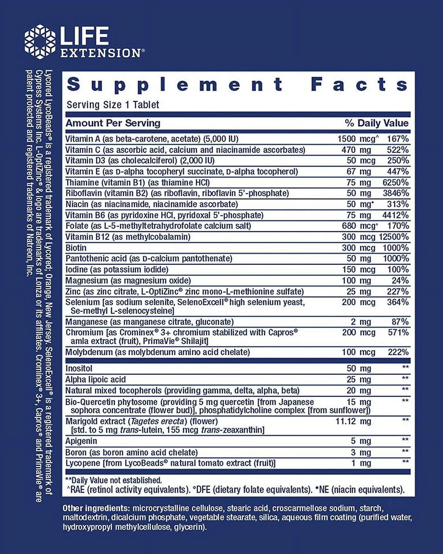 Life Ext ension One-Per-Day Multivitamin 60 tablets