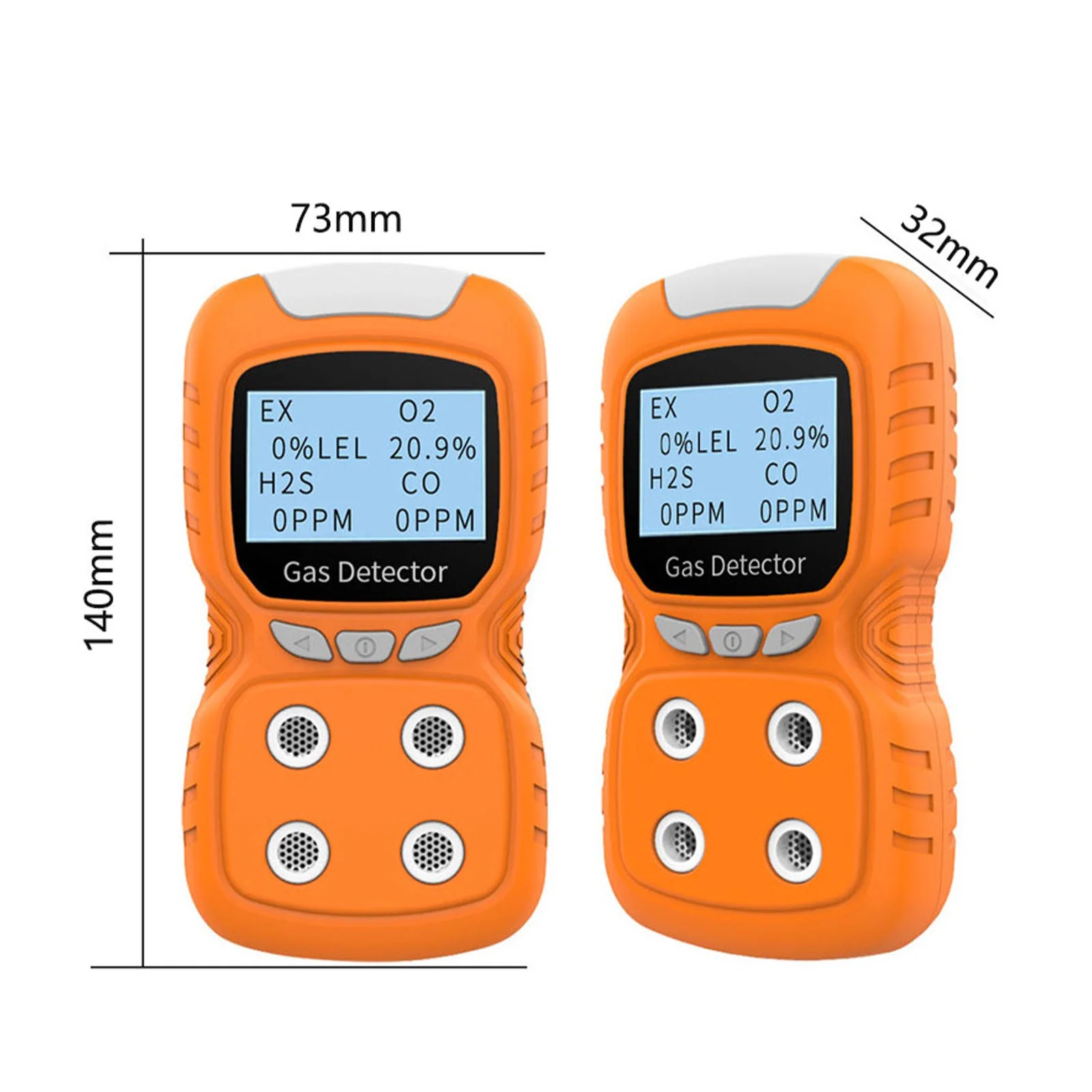 4-Gas Monitor Meter Tester Analyzer Portable Gas Monitor Digital Toxic Gas Rechargeable LCD Display Sound Vibration