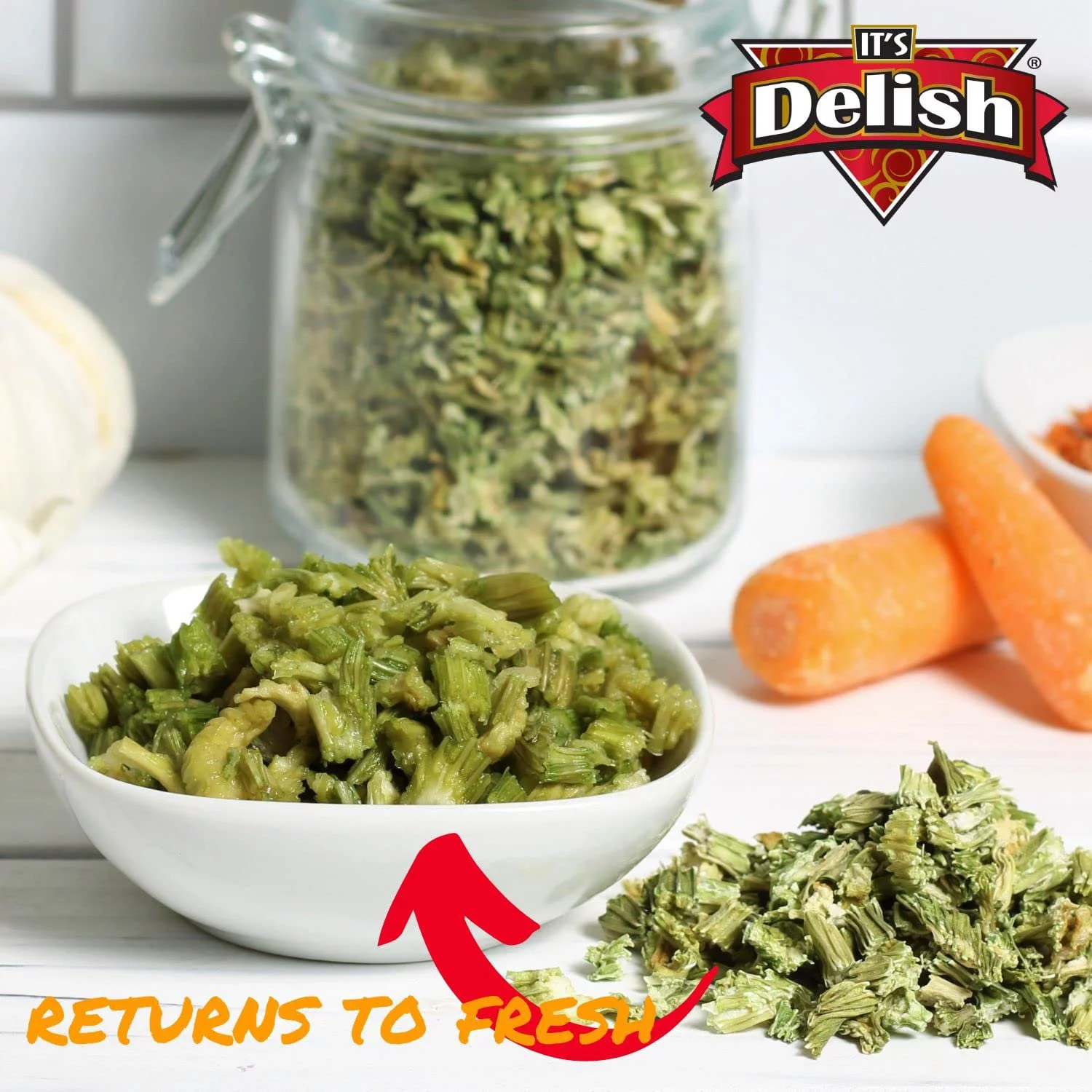 Dried Celery Flakes - Stalk & Leaf by Its Delish, Large Jar